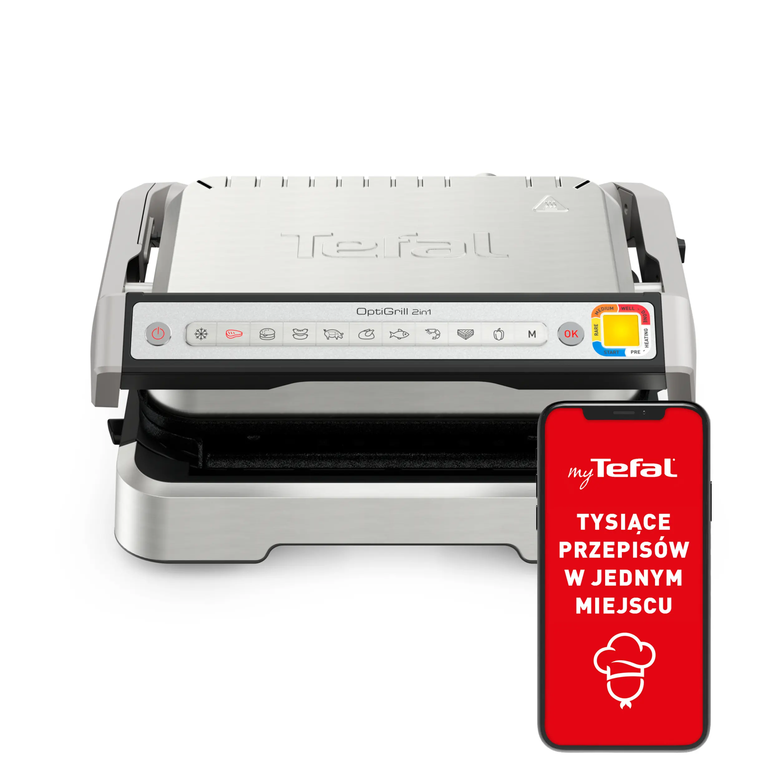 Grill elektryczny Tefal OptiGrill 2w1 GC772D30 Programy automatyczne