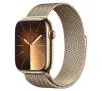 Apple Watch Series 9 GPS + Cellular koperta 45mm ze stali nierdzewnej Złota bransoleta mediolańska Złota