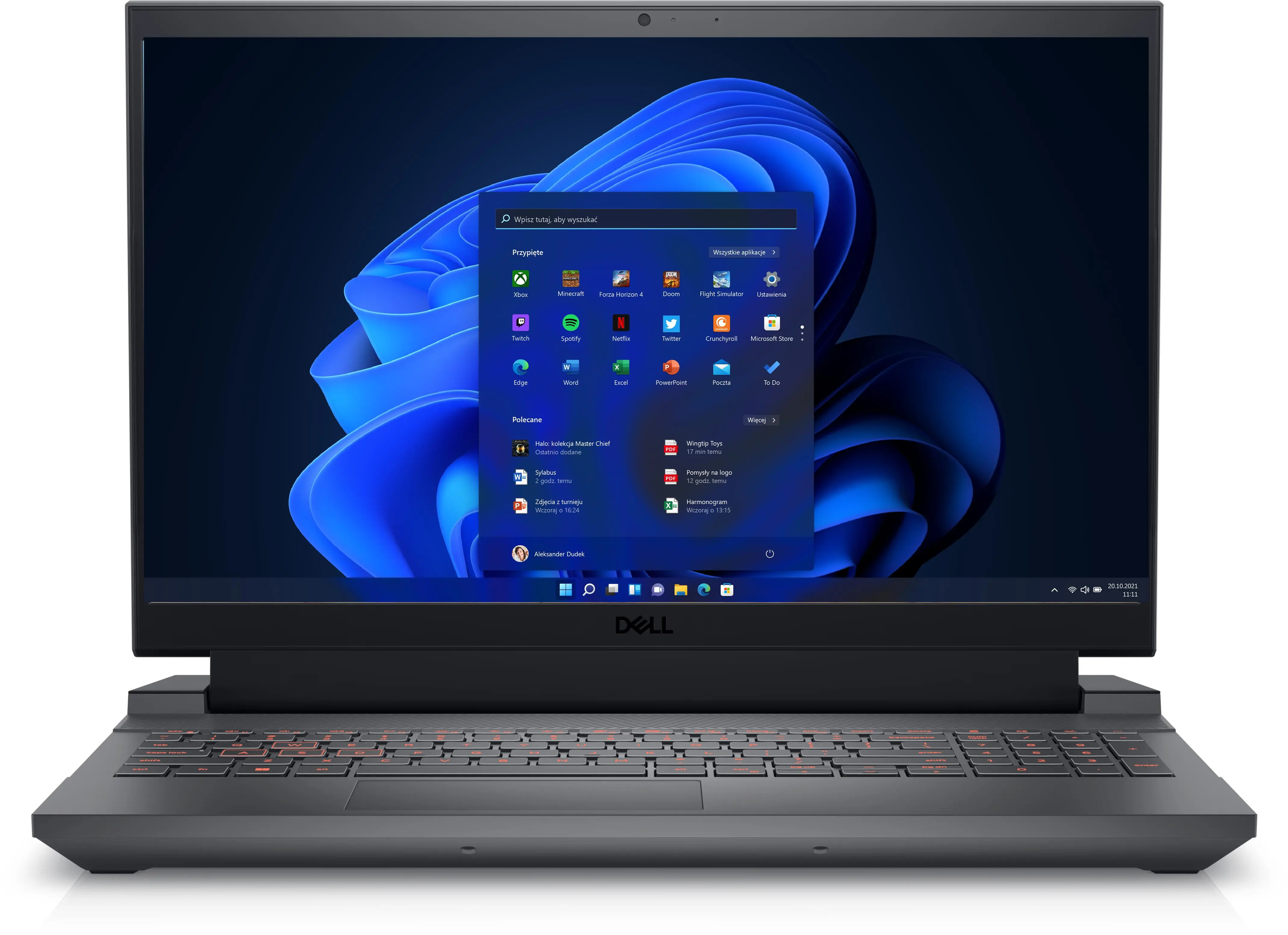 Laptop gamingowy Dell G15 5530-8522 15,6" 120Hz i5-13450HX 16GB RAM 512GB Dysk SSD RTX3050 Win11 Czarny