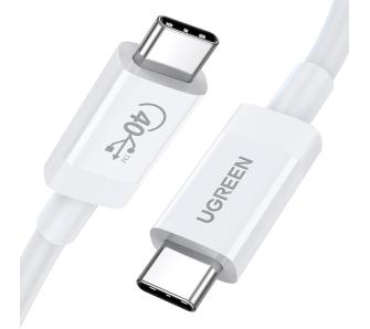 Kabel UGREEN USB-C do USB-C USB4 40Gbps 0,8m US506-40113 Biały