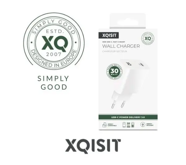 Xqisit Single USB C Power Delivery 3.0 30W Biały
