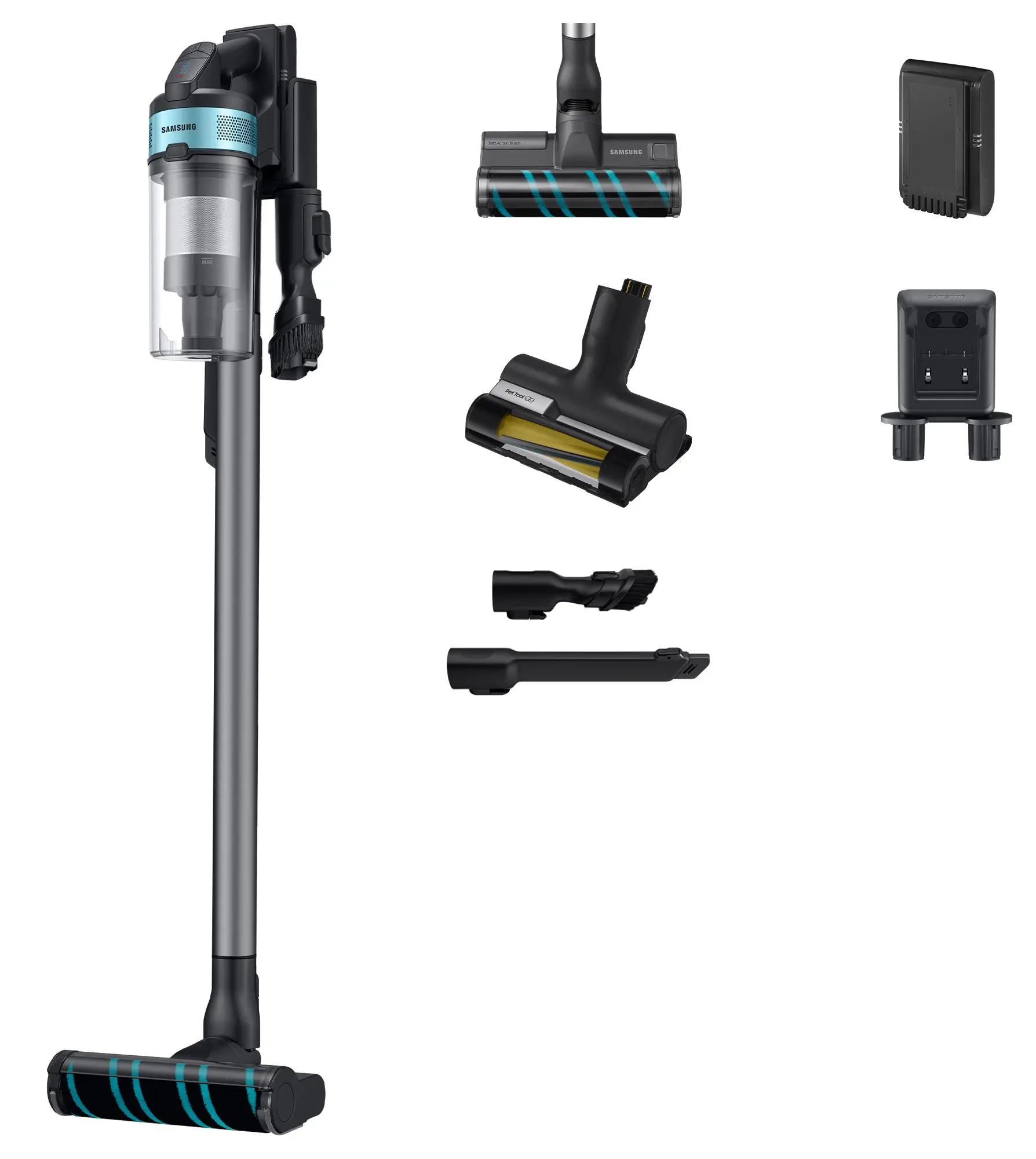 Odkurzacz bezprzewodowy Samsung Jet 75E Multi VS20B75AER1/GE 60min Wymienny akumulator Mini elektroszczotka