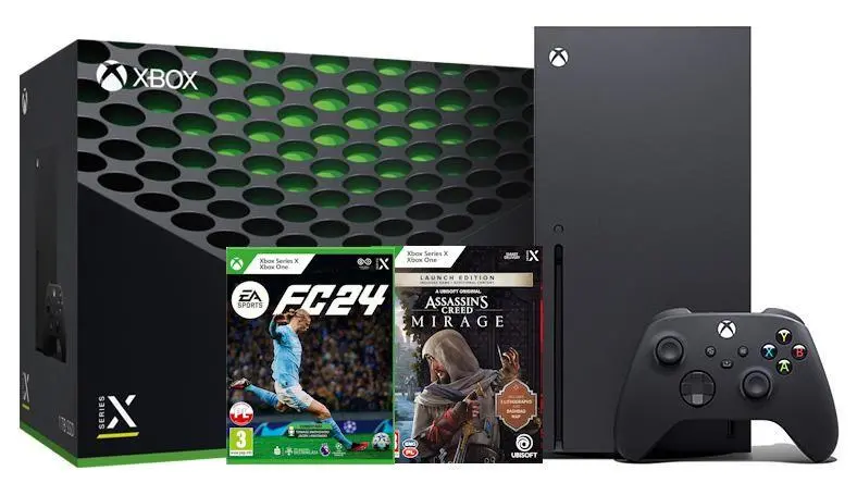 Konsola Xbox Series X 1TB z napędem + Assassin’s Creed Mirage + EA SPORTS FC 24