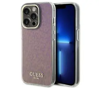 Guess IML Faceted Mirror Disco Iridescent GUHCP15LHDECMP do iPhone 15 Pro Różowy