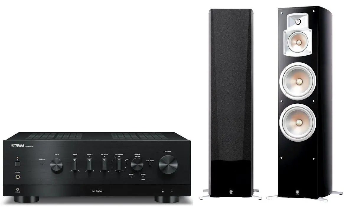 Zestaw stereo Yamaha R-N800A Czarny, NS-777 Czarny połysk