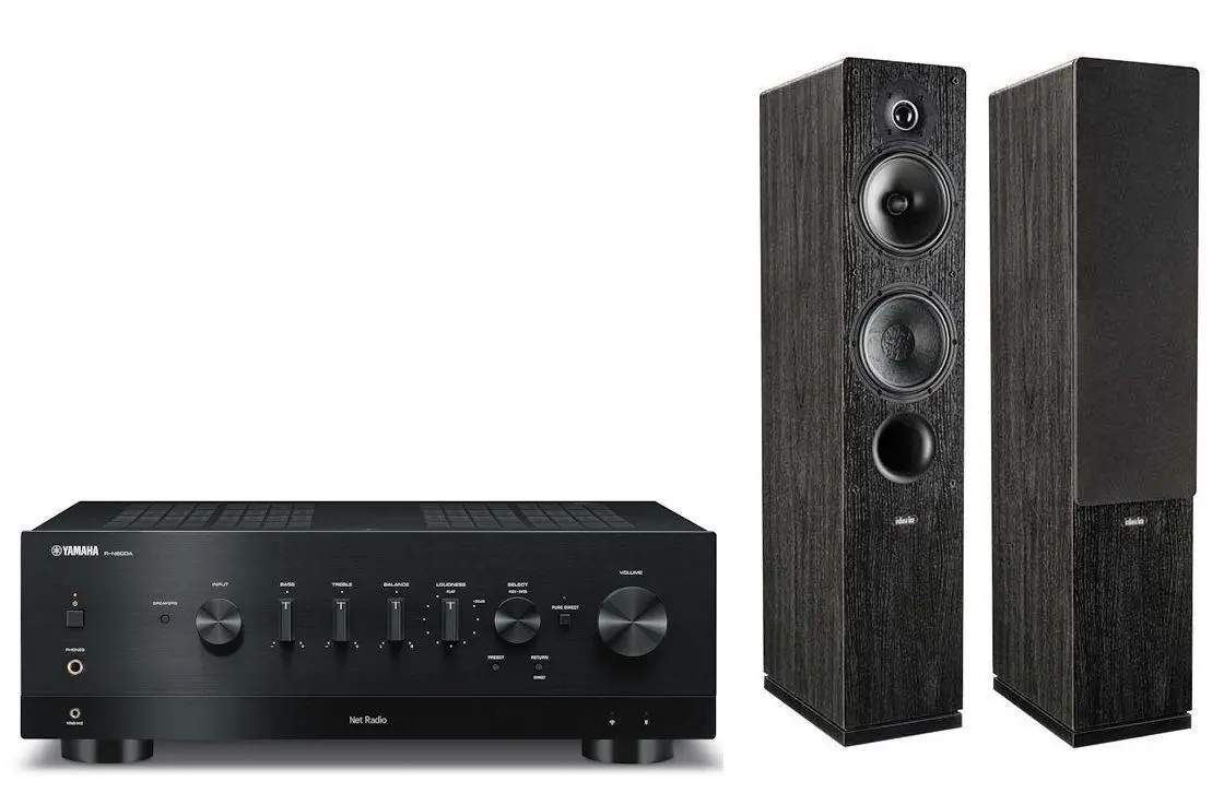 Zestaw stereo Yamaha R-N800A Czarny, Indiana Line Tesi 561 Czarny