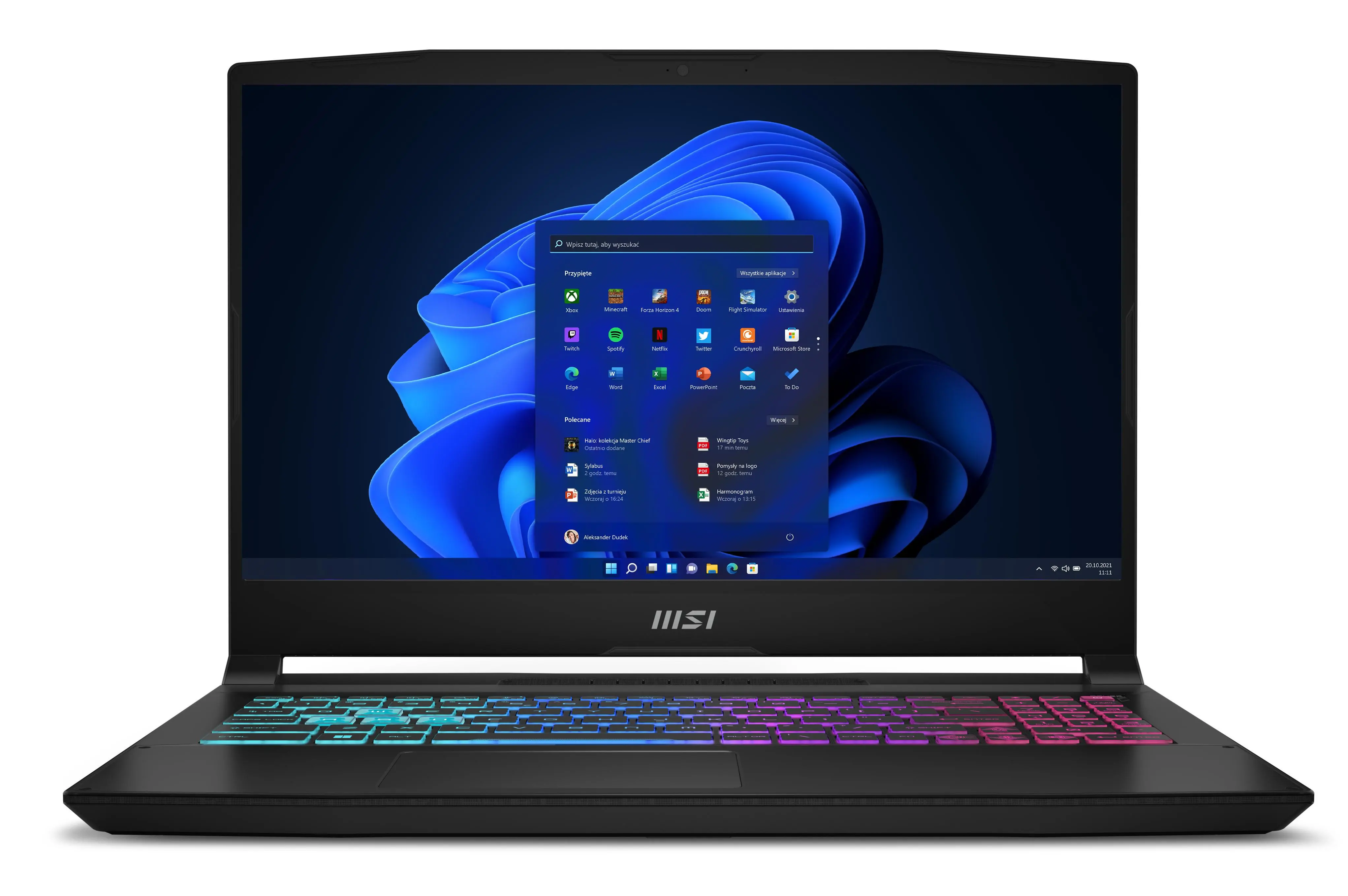 Laptop gamingowy MSI Katana 15 B12VEK-1000PL 15,6" 144Hz i5-12450H 16GB RAM 512GB Dysk SSD RTX4050 DLSS3 Win11 Czarny