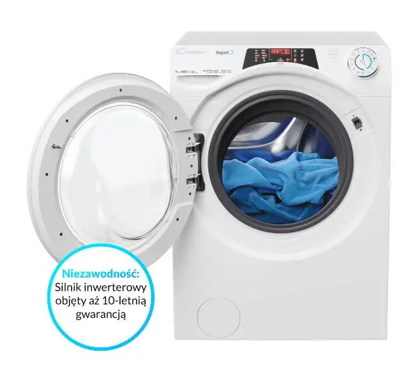 Candy RapidO RO 496DWM7/1-S Slim 9kg 1400 obr/min Zdalne sterowanie - Kup na Raty - RRSO 0%