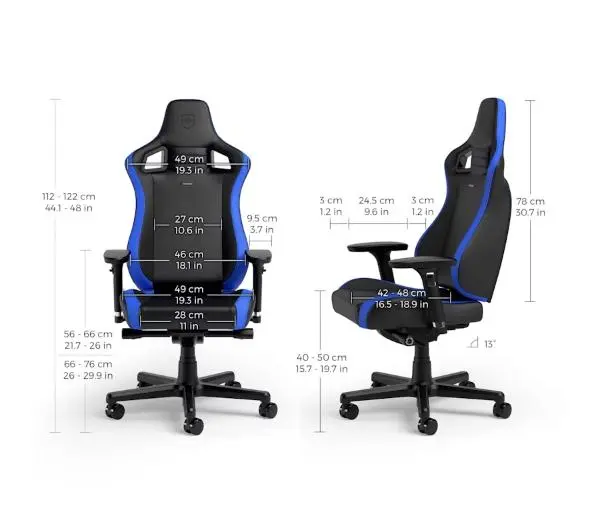 Noblechairs EPIC COMPACT Black Carbon Blue Gamingowy do 120kg Skóra ECO Czarno-niebieski - Kup na Raty - RRSO 0%