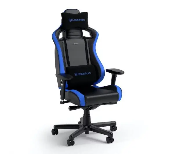 Noblechairs EPIC COMPACT Black Carbon Blue Gamingowy do 120kg Skóra ECO Czarno-niebieski - Kup na Raty - RRSO 0%