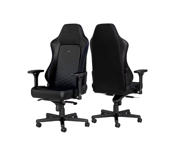 Noblechairs HERO Black Blue Gamingowy do 150kg Skóra ECO Czarno-niebieski - Kup na Raty - RRSO 0%