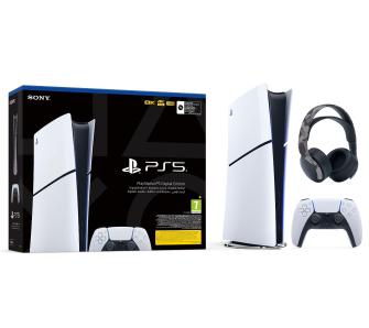 Konsola Sony PlayStation 5 Digital D Chassis (PS5) 1TB + słuchawki PULSE 3D (szary kamuflaż)