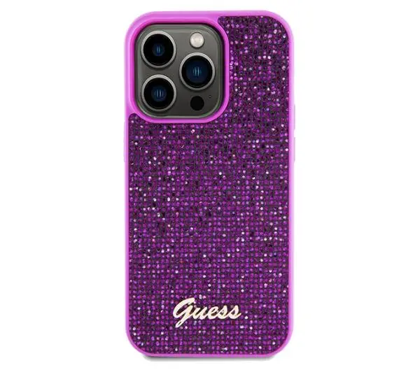 Guess Disco Metal Script GUHCP14LPMSDGSF do iPhone 14 Pro Różowy