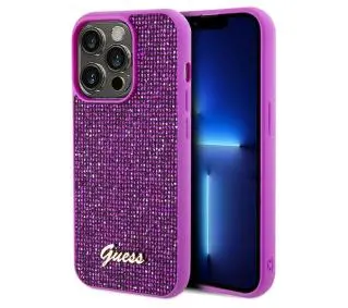 Guess Disco Metal Script GUHCP14LPMSDGSF do iPhone 14 Pro Różowy