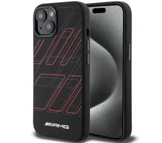 Mercedes-Benz Silicone Large Rhombuses Pattern MagSafe AMHMP15S23SSPK do iPhone 15/14/13 Czarny
