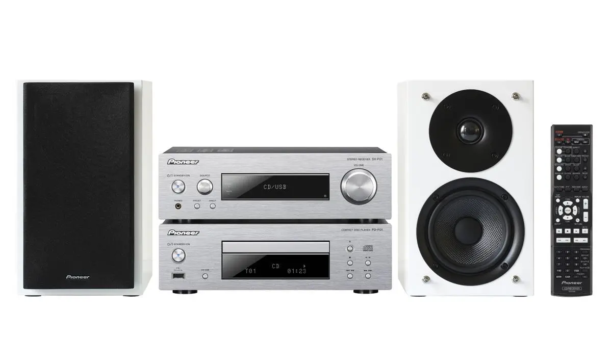 Wieża Pioneer P1-DAB-W 150W Radio FM, DAB+ Srebrny