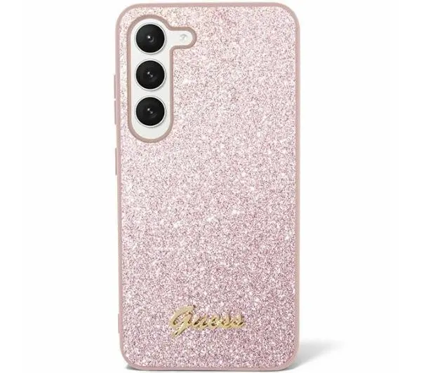 Guess Glitter Script GUHCS24MHGGSHP do Samsung Galaxy S24+ Różowy