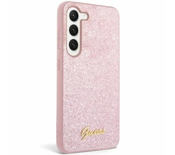 Guess Glitter Script GUHCS24MHGGSHP do Samsung Galaxy S24+ Różowy