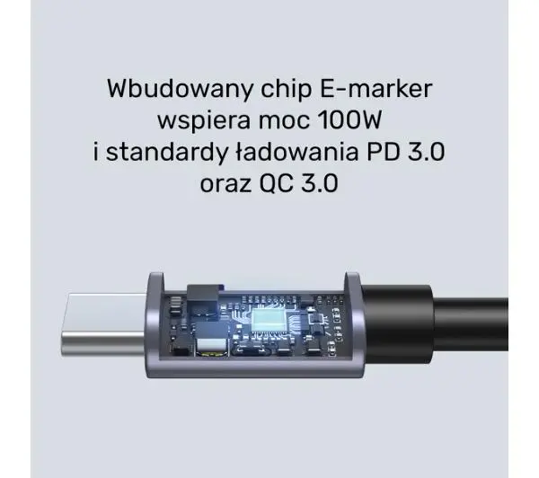 Unitek USB-C Power Delivery 100W 1m Szary