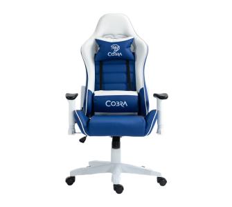 Fotel Cobra Rebel CR204 Gamingowy do 130kg Skóra ECO Niebiesko-biały