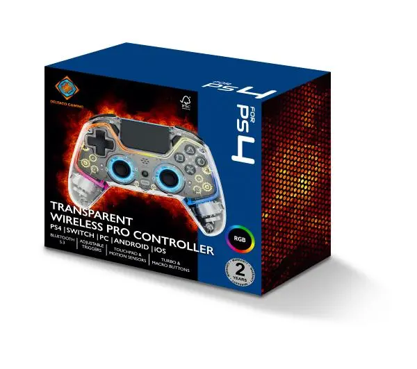 Deltaco GAM-169-T do PS4 Bezprzewodowy transparent