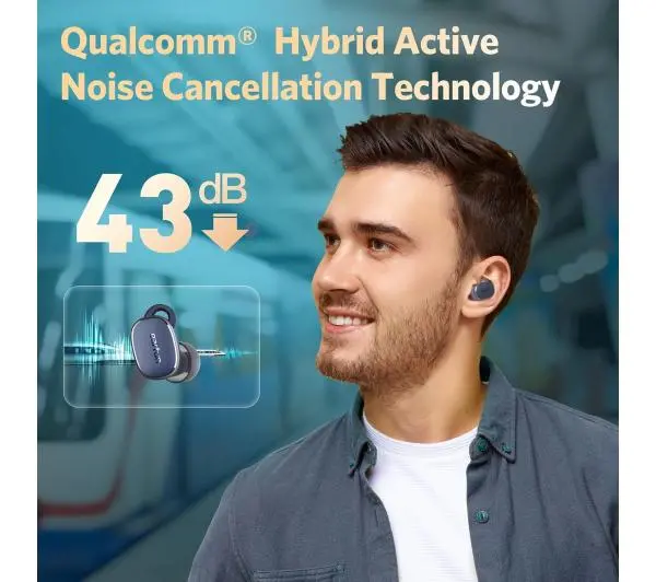 Earfun Free Pro 3 ANC Dokanałowe Bluetooth 5.3 Niebieski
