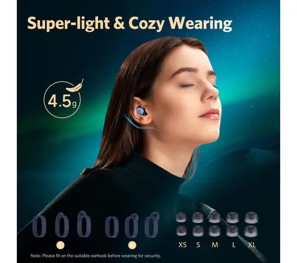 Earfun Free Pro 3 ANC Dokanałowe Bluetooth 5.3 Niebieski