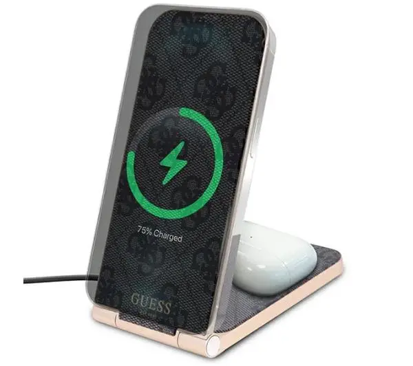 Guess 2w1 15W 4G Pattern MagSafe Czarny