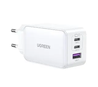 UGREEN 15339 Nexode 2xUSB-C USB-A 3.0 PD3.0 QC4.0 GaN 65W Biały