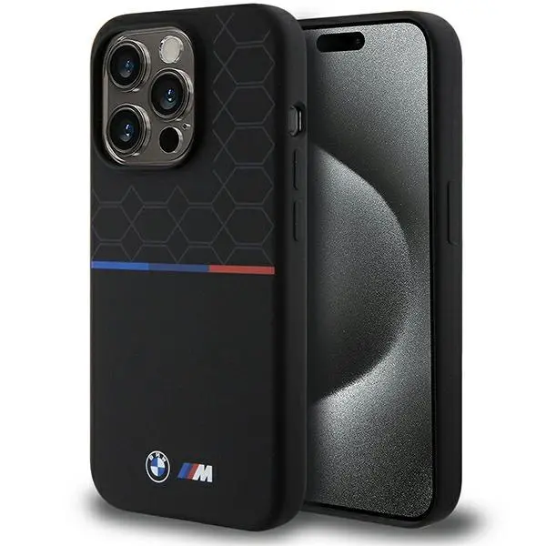 Etui BMW Silicone Pattern MagSafe BMHMP15L22SMPK do iPhone 15 Pro Czarny