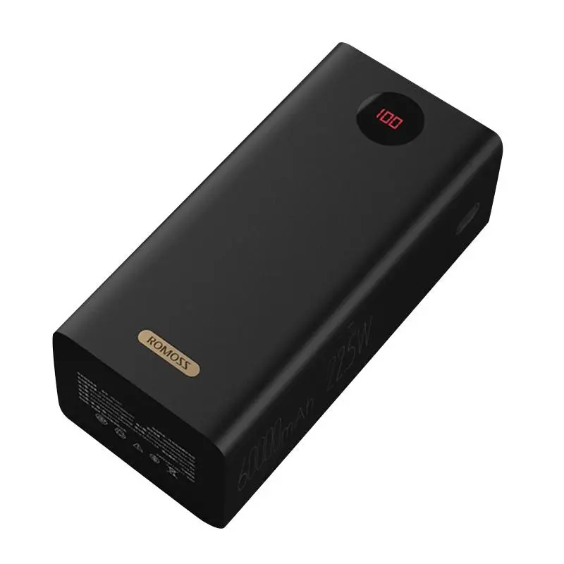 фото Зовнішній акумулятор (павербанк) Romoss PEA60 60000mAh Black (PEA60-152-2142)