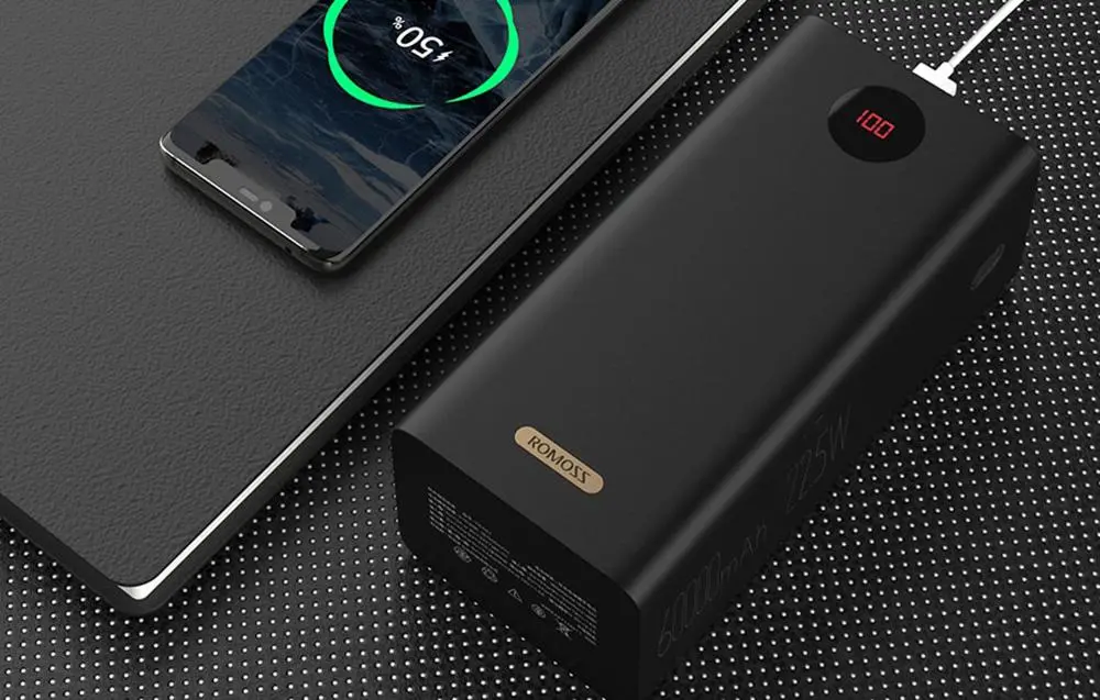 фото Зовнішній акумулятор (павербанк) Romoss PEA60 60000mAh Black (PEA60-152-2142)