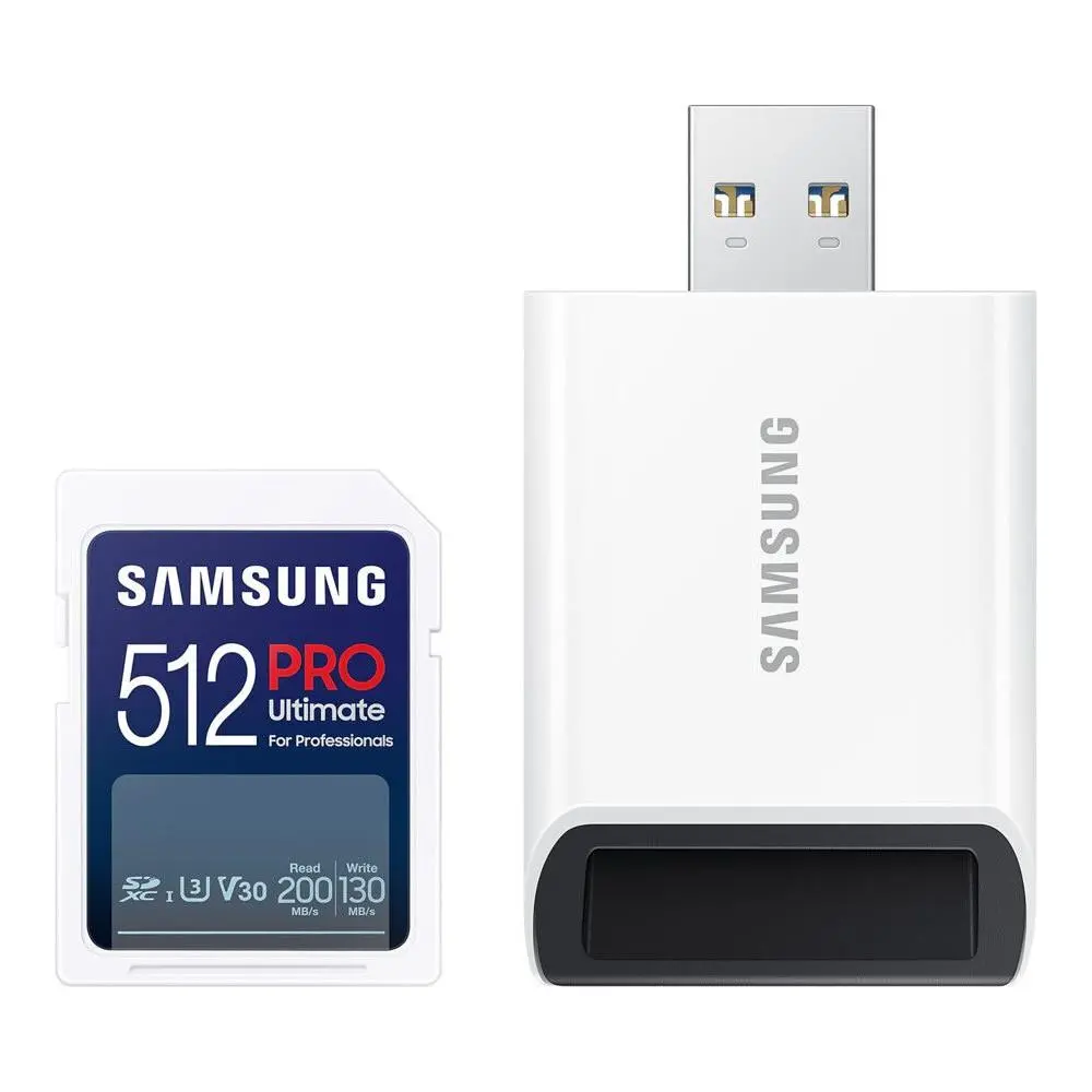 Karta pamięci Samsung PRO Ultimate 2023 SD 512GB 200/130MB/s U3 V30 + czytnik
