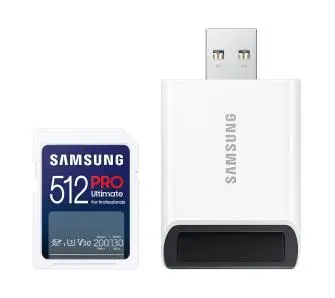 Karta pamięci Samsung PRO Ultimate 2023 SD 512GB 200/130MB/s U3 V30 + czytnik