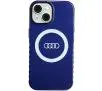 Etui AUDI IML Big Logo MagSafe Case AU-IMLMIP15P-Q5/D2-BE do iPhone 15 Pro Niebieski