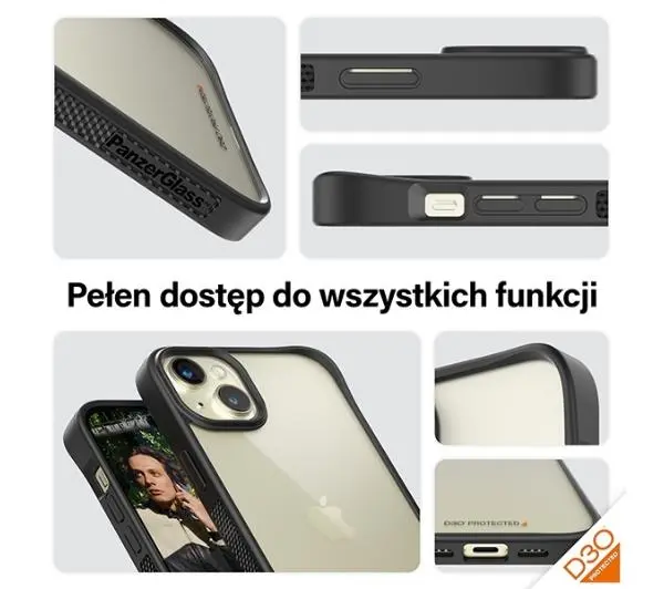 PanzerGlass ClearCase do iPhone 15 Plus Czarny