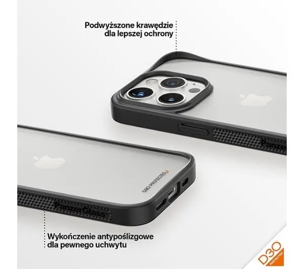 PanzerGlass ClearCase do iPhone 15 Pro Czarny