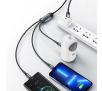 Kabel USAMS 3w1 66W 1,2m lightning microUSB USB-C 1,2m Czarny