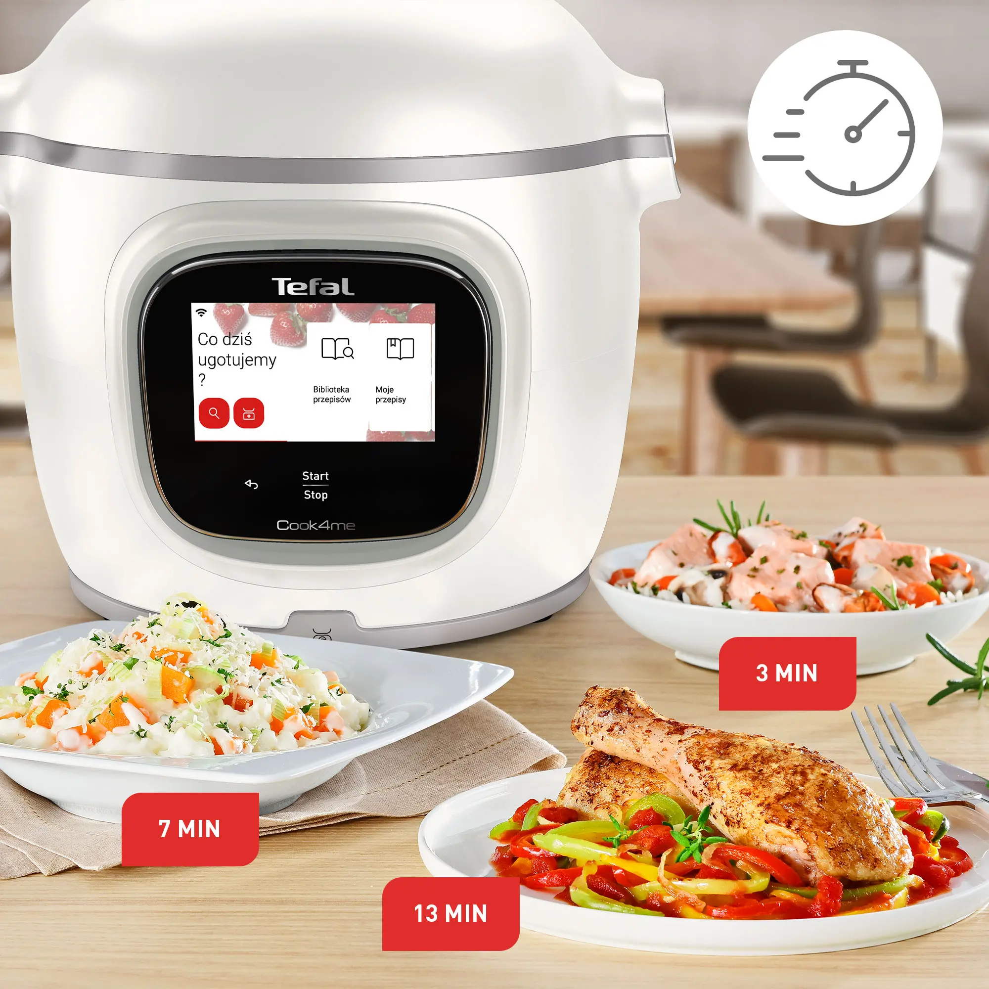 Multicooker Tefal Cook4me Touch Pro CY9431 1600W 6l Kosz do gotowania na parze