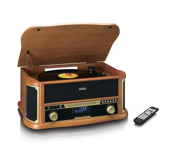 Lenco TCD-2571WD Półautomatyczny Napęd paskowy Przedwzmacniacz Bluetooth Odtwarzacz CD Magnetofon Drewno - Kup na Raty - RRSO 0%