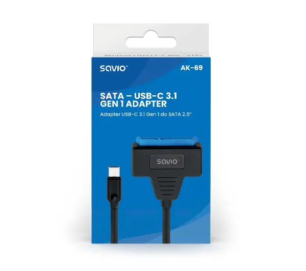 Savio AK-69 USB-C do SATA 2.5" Czarny