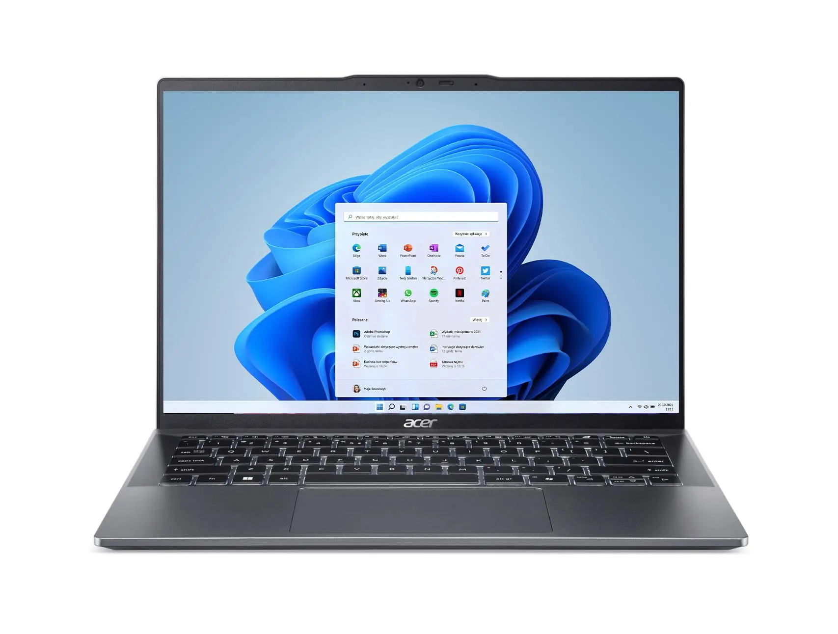 Laptop Acer Swift Go 14 SFG14-63-R19Q OLED 14" R5 8645HS 16GB RAM 512GB Dysk SSD Win11 Szary