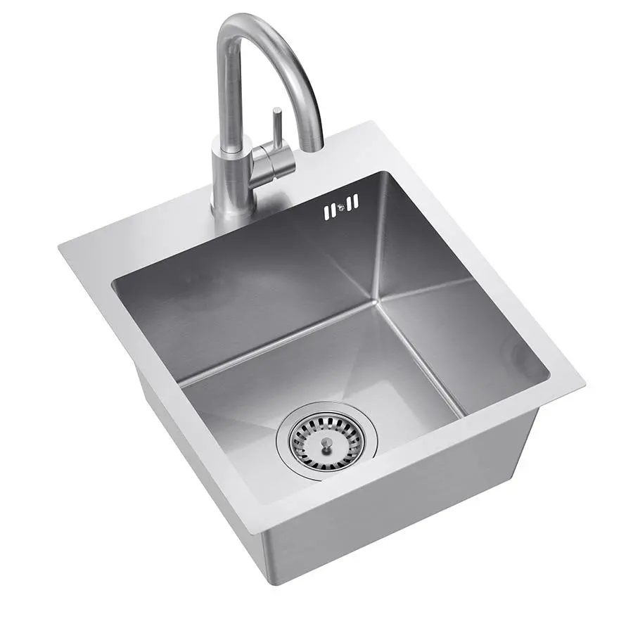 Zlewozmywak Quadron Luke 90 ZH4045BS_3623500_BS Stalowy + bateria Kate Stalowy