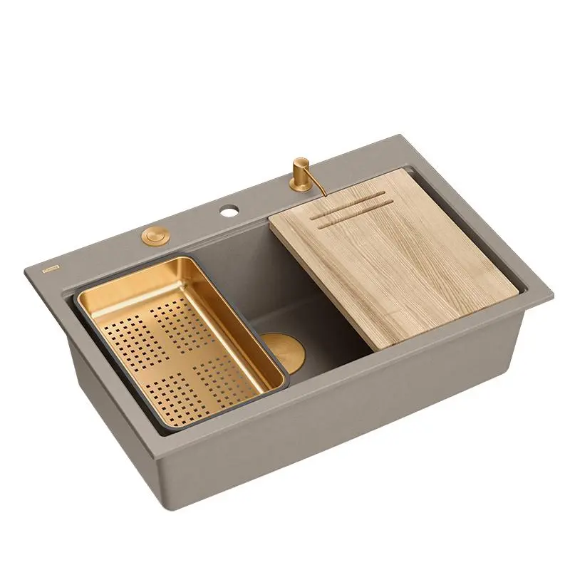 Zlewozmywak Quadron MARC 110 HQM7650U4_PVDC1 Granitowy Soft taupe/Miedziany