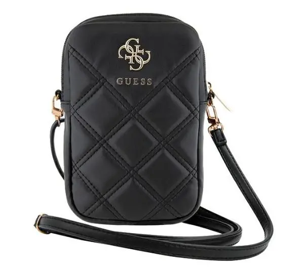 Guess torebka Zip Quilted 4G Czarny