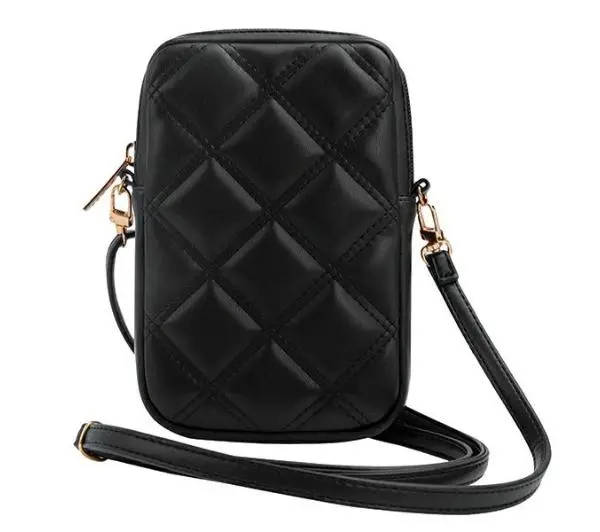 Guess torebka Zip Quilted 4G Czarny