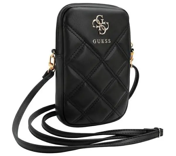 Guess torebka Zip Quilted 4G Czarny
