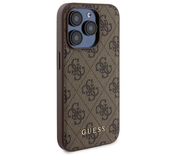 Guess Zestaw do iPhone 15 Pro + Powerbank 5000mAh MagSafe 4G Metal Logo Brązowy - Kup na Raty - RRSO 0%