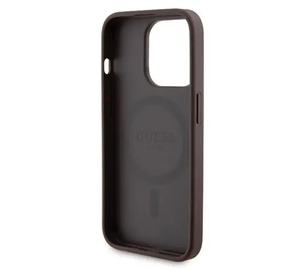 Guess Zestaw do iPhone 15 Pro + Powerbank 5000mAh MagSafe 4G Metal Logo Brązowy - Kup na Raty - RRSO 0%