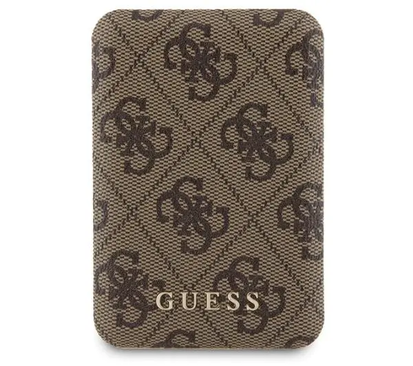 Guess Zestaw do iPhone 15 Pro + Powerbank 5000mAh MagSafe 4G Metal Logo Brązowy - Kup na Raty - RRSO 0%